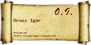 Orosz Igor névjegykártya