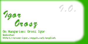 igor orosz business card